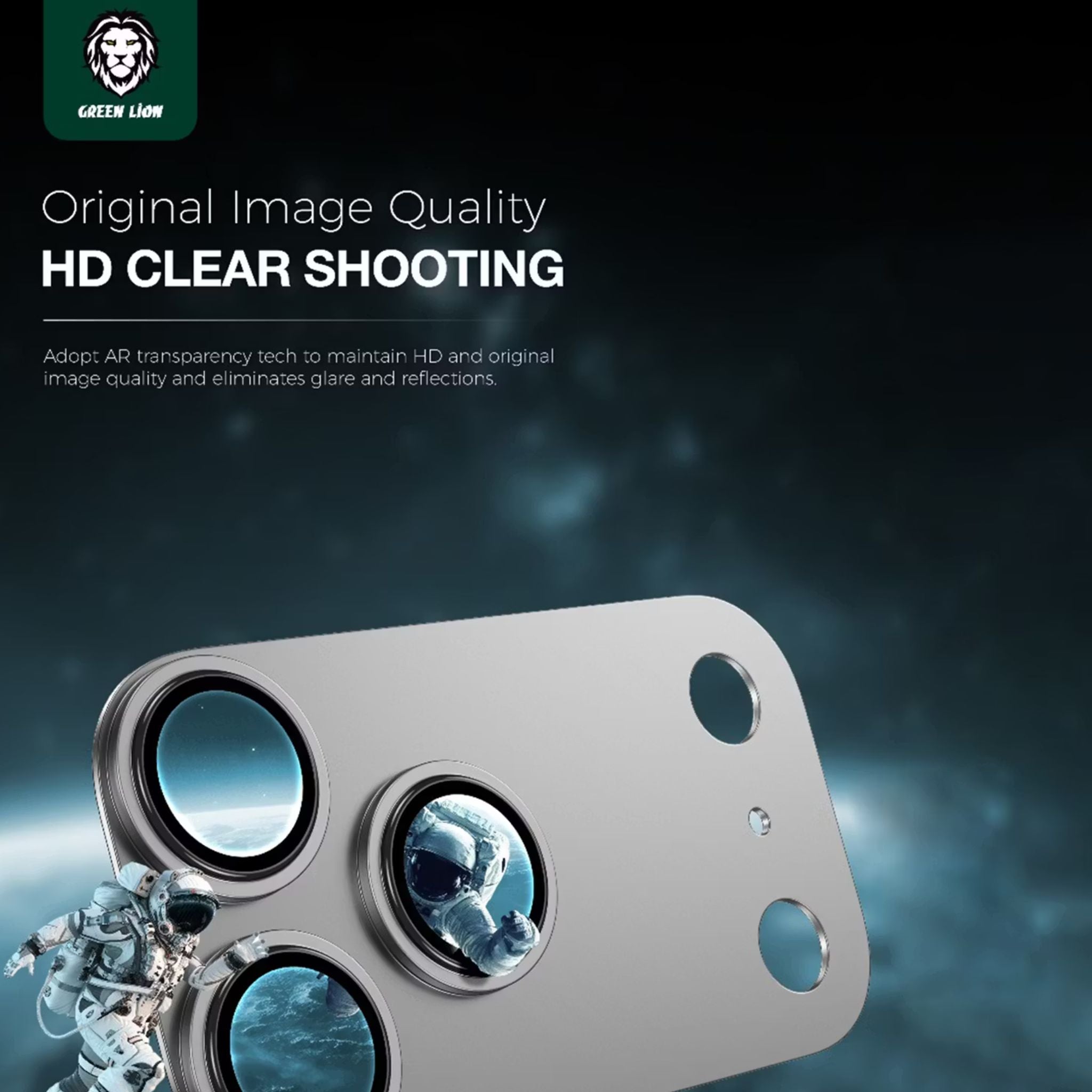 Green Lion Camera Lens Pro for iPhone 17 Pro, HD Clarity, Anti-Scratch, Anti-Fingerprint, Nano Absorption, Aluminum Lenses, Innovative Design, Easy Installation - Silver Titanium