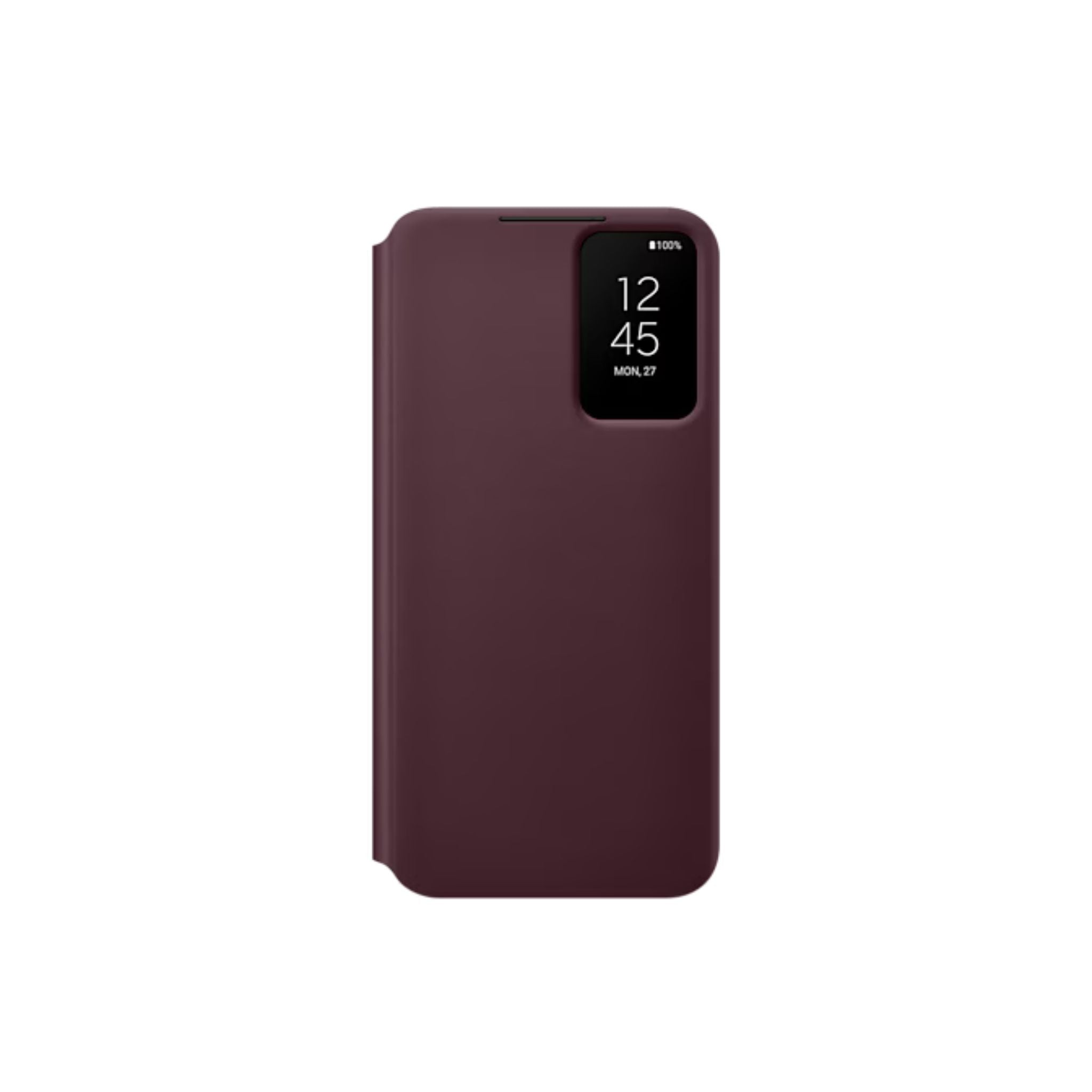 Maroon phone case with screen cutout on a white background
