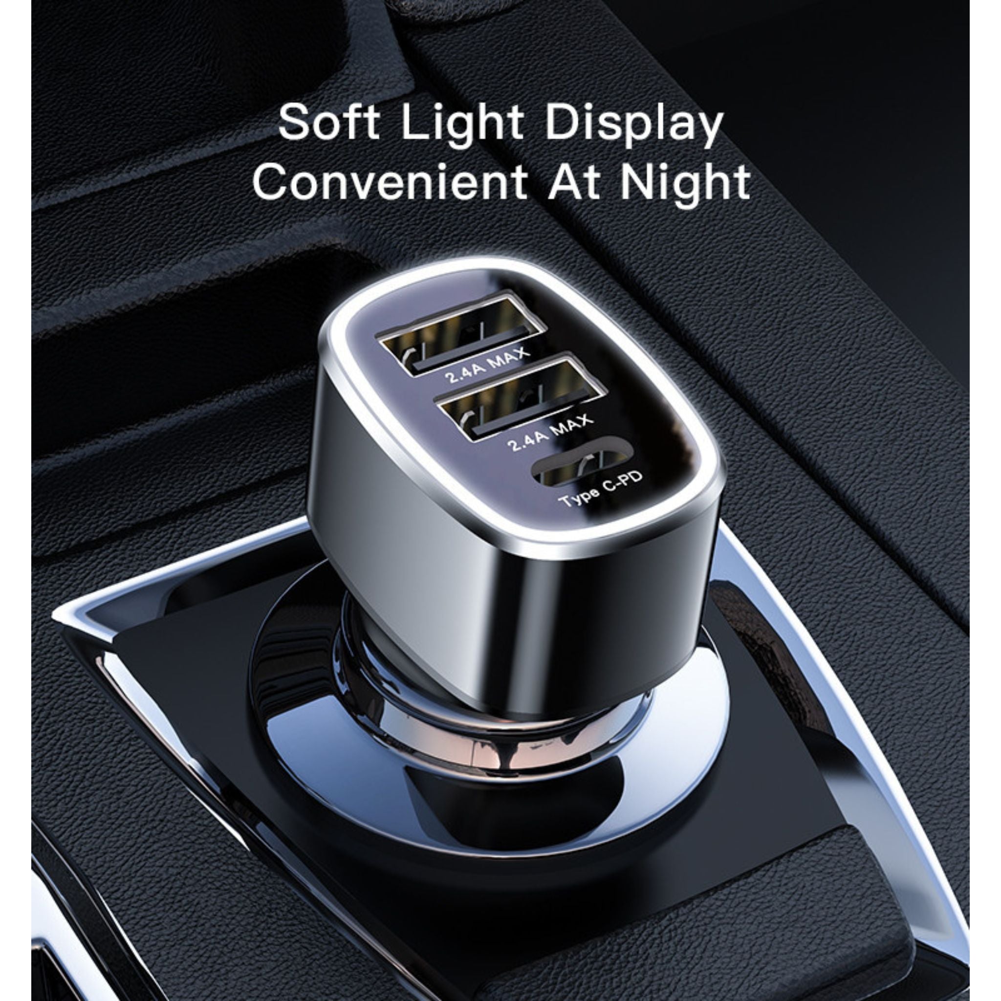 Yesido Y47 3 Ports USB And Type-C PD 25W Total 49W Multifunction Car Charger