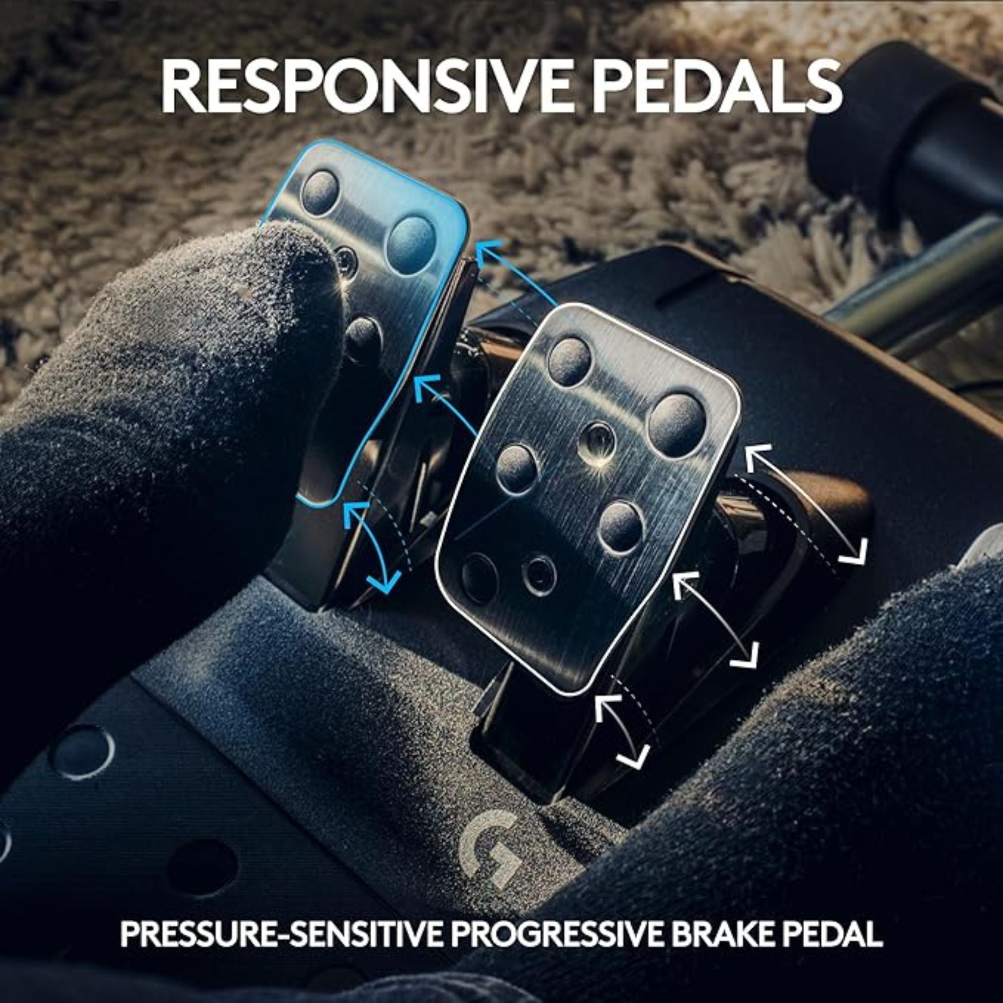 Logitech G923 Racing Wheel and Pedals, TRUEFORCE up to 1000 Hz Force Feedback, Responsive Driving Design, Dual Clutch Launch Control, Genuine Leather Wheel Cover, for PS5, PS4, PC, Mac - Black