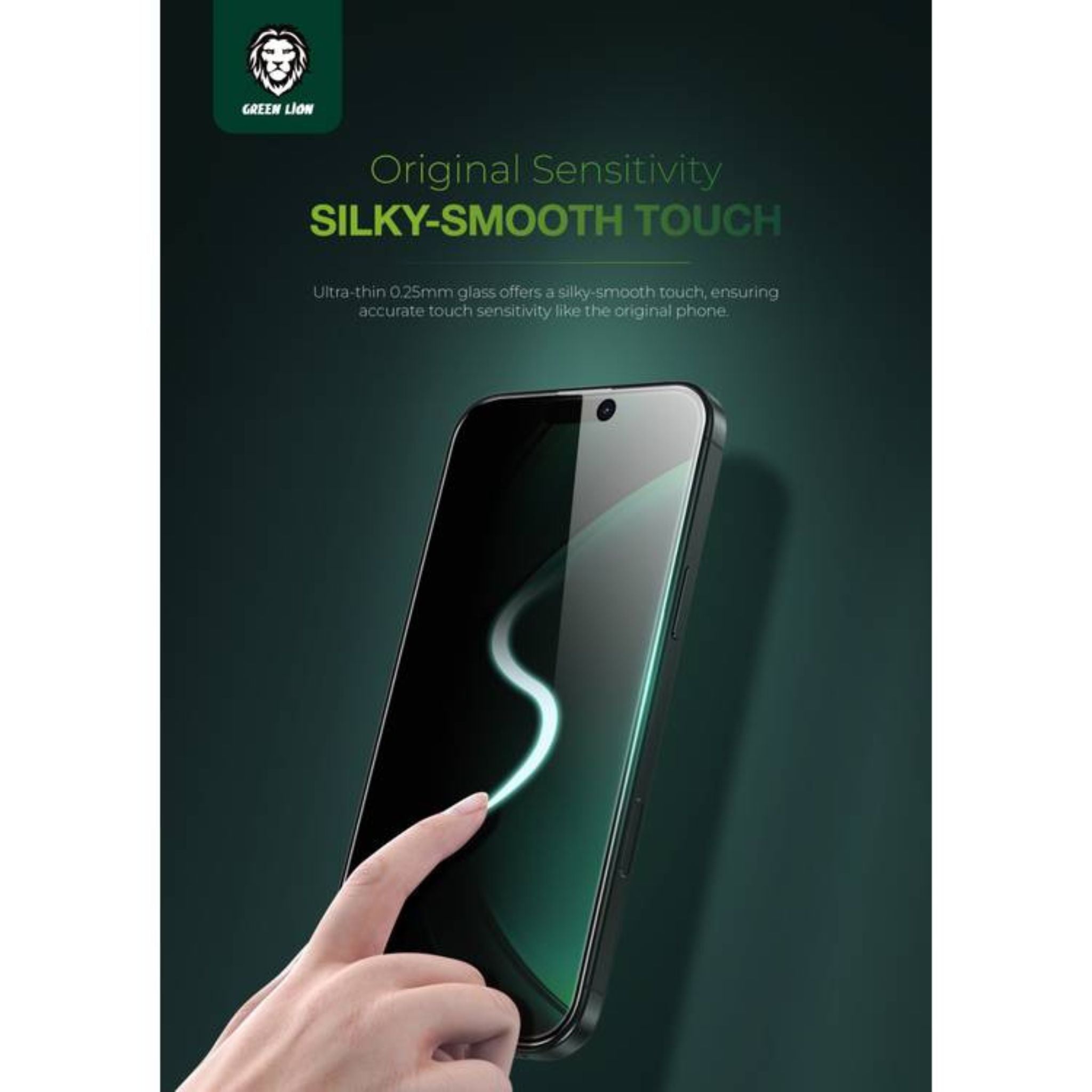 Green Lion 3D Silicone Plus Advanced Privacy Edge Glass for iPhone 16 Plus, Crystal Clear, Bubble Free, Anti Scratch, Highly Responsive, Anti Fingerprint, Grease Resistance - Black