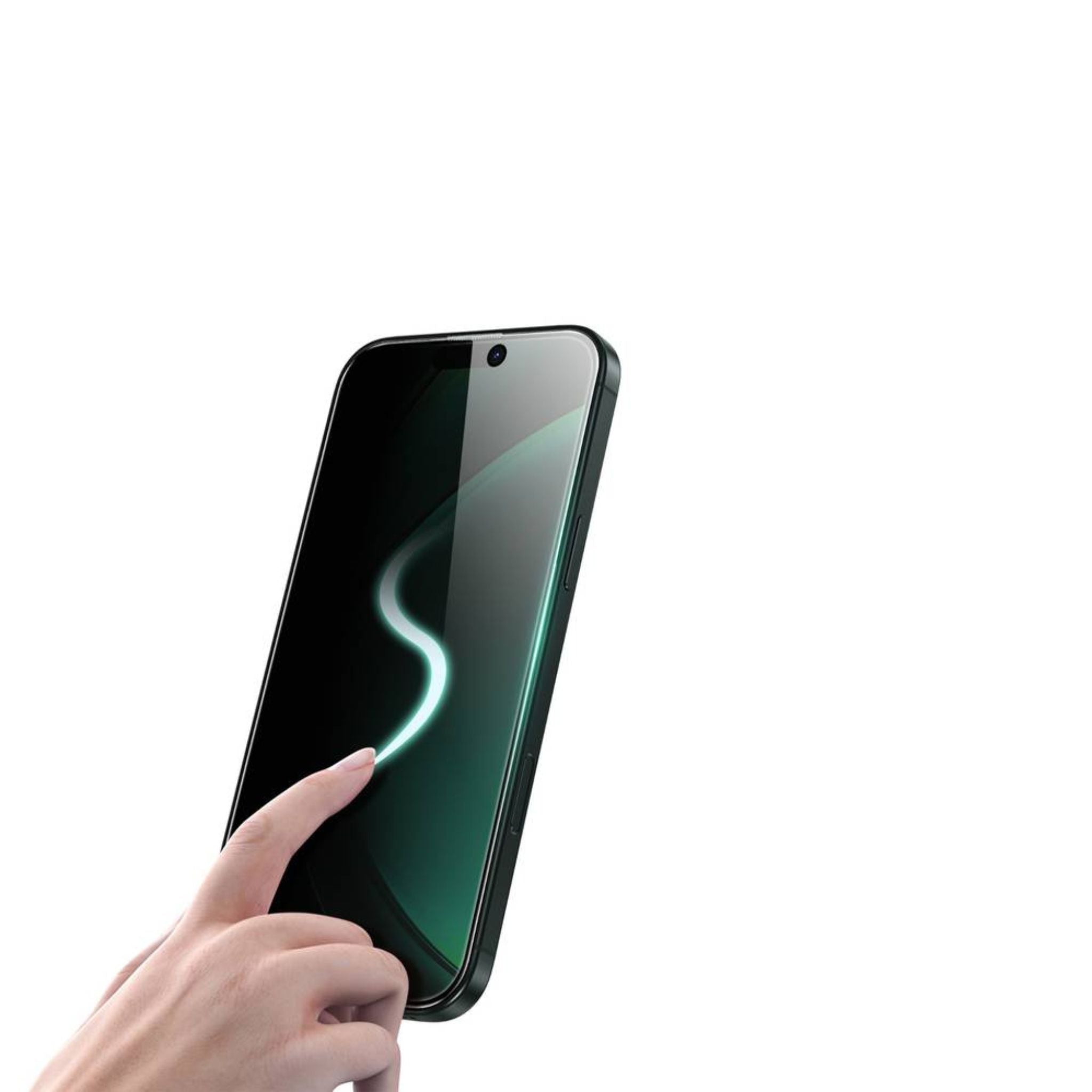 Green Lion 3D Silicone Plus Advanced Privacy Edge Glass for iPhone 16 Plus, Crystal Clear, Bubble Free, Anti Scratch, Highly Responsive, Anti Fingerprint, Grease Resistance - Black