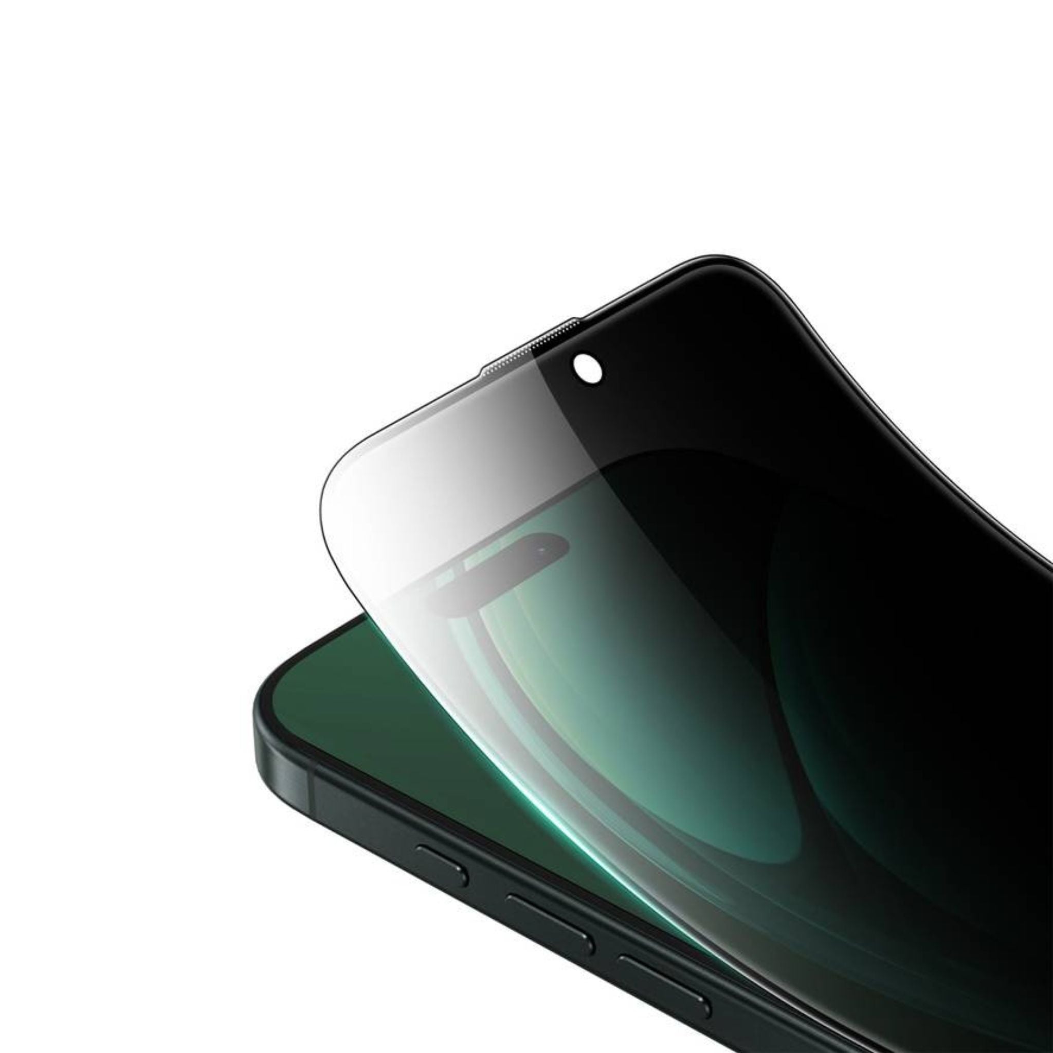 Green Lion 3D Silicone Plus Advanced Privacy Edge Glass for iPhone 16 Plus, Crystal Clear, Bubble Free, Anti Scratch, Highly Responsive, Anti Fingerprint, Grease Resistance - Black