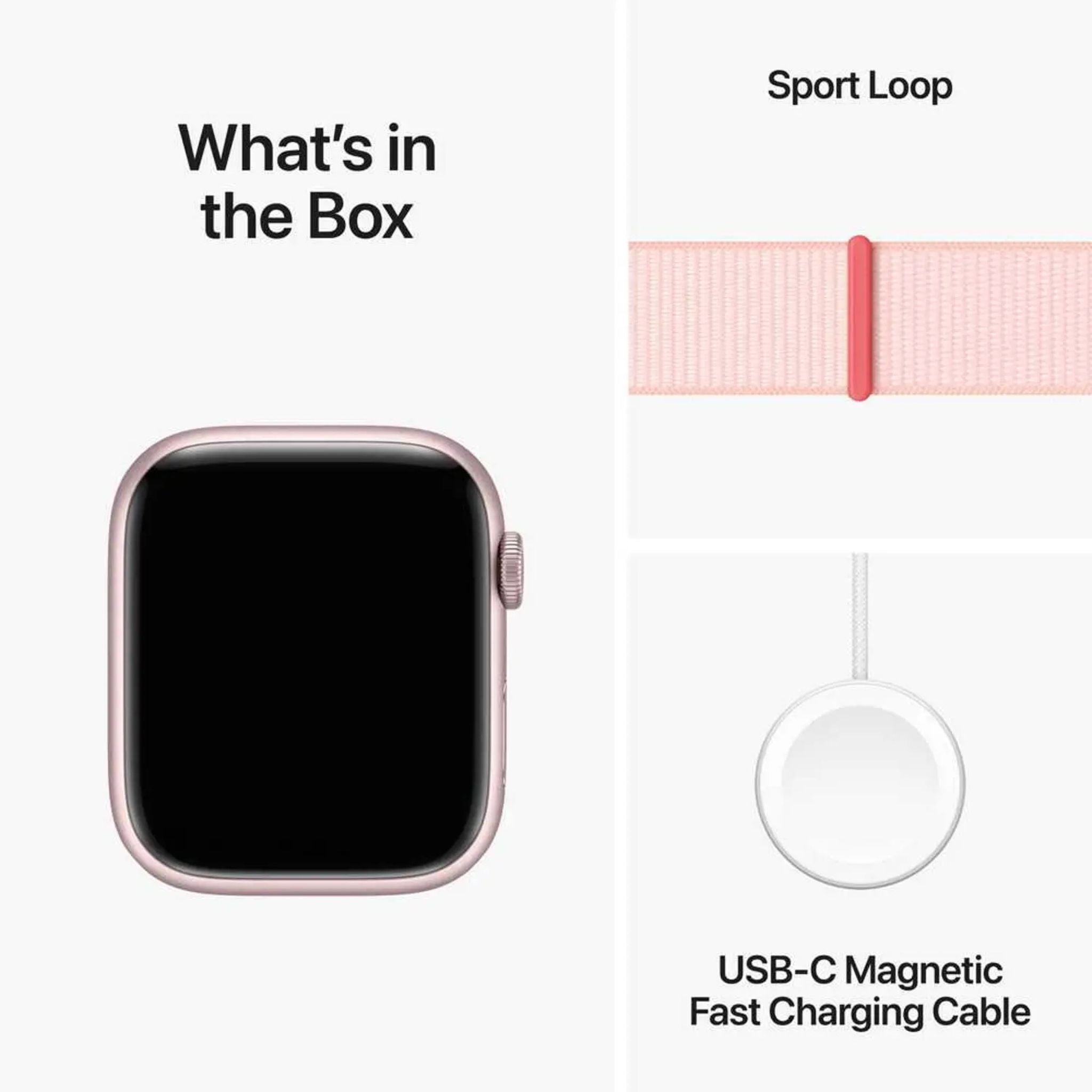 Apple Watch Series 9 GPS 45mm Pink Aluminum Case with Light Pink Sport Loop