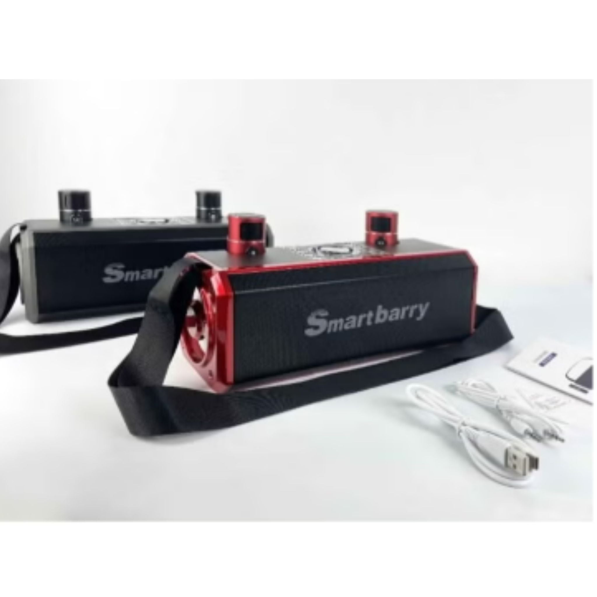 SmartBarry M28 Portable Karaoke Machine Wireless Bluetooth Speaker With two Microphones - Red