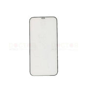 A clear tempered glass screen protector for iPhone 11 with a black edge.
