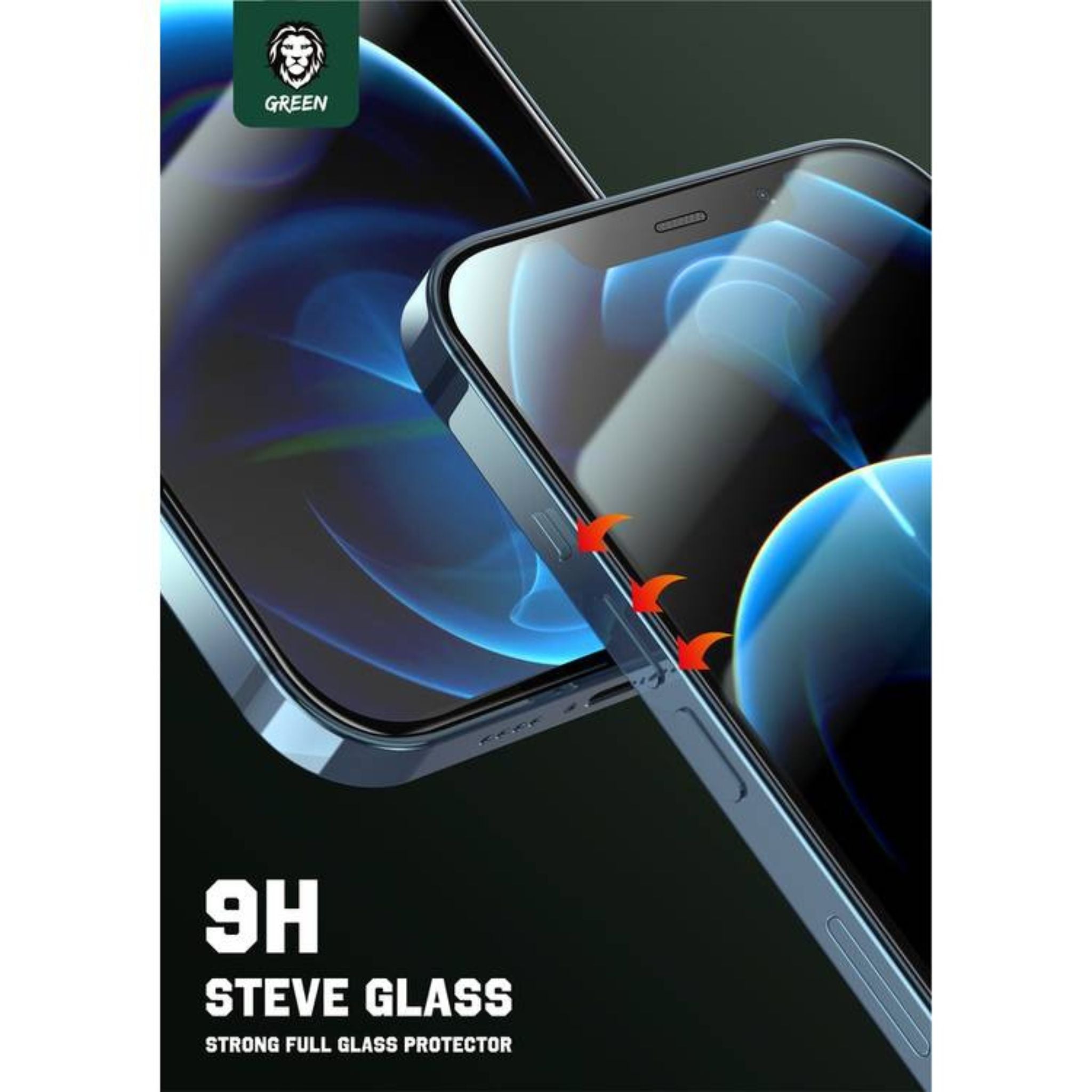 Green Lion 9H Steve Glass Strong Full Screen Protector Compatible for iPhone 11 Pro Max, Easy Apply and Remove, Bubble-free Tempered Glass - Clear