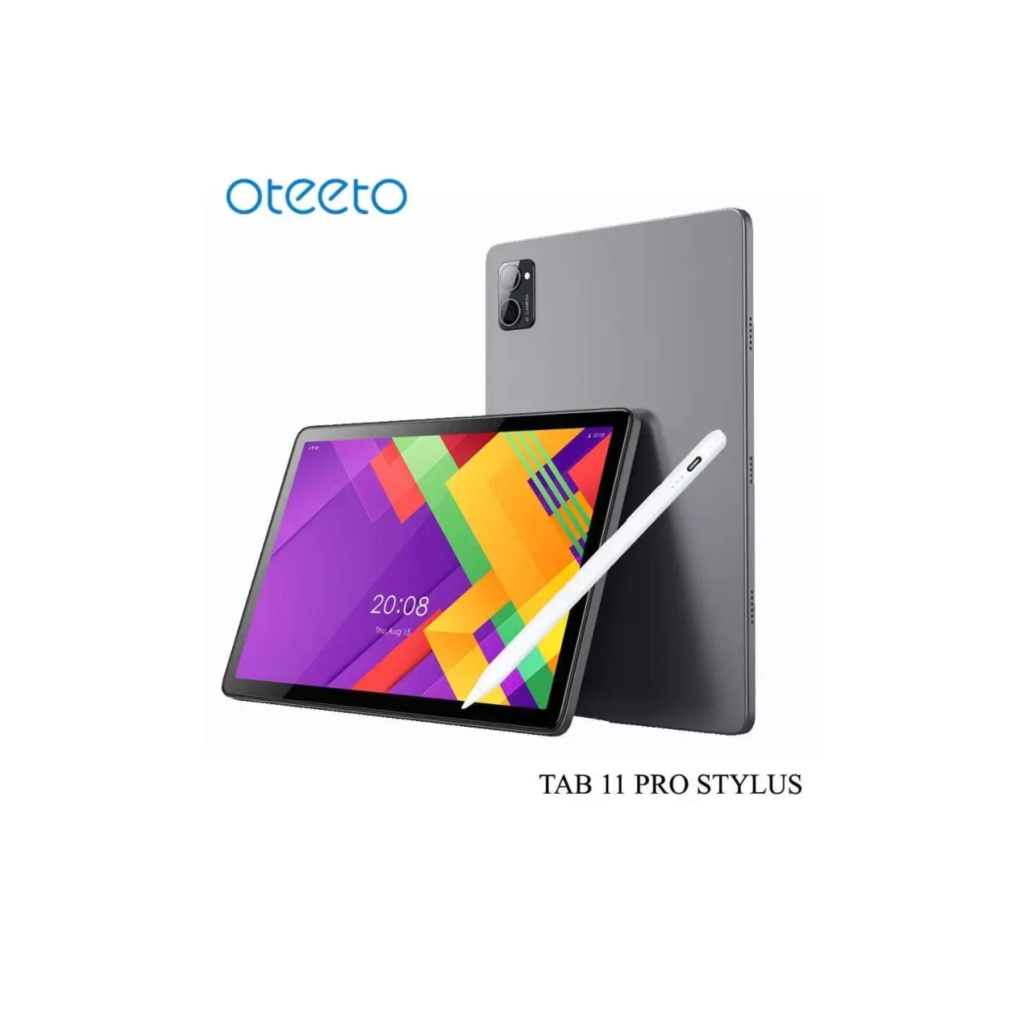 Oteeto Tab 11 Pro stylus tablet with stylus on a white background
