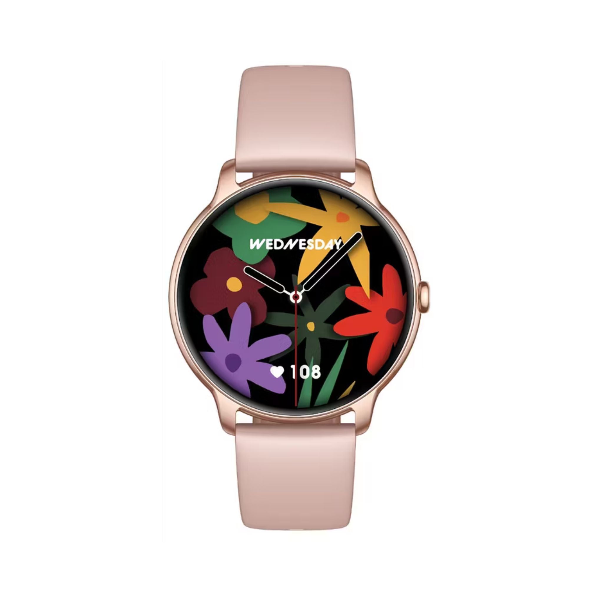 Green Lion Rivo Smart Watch with Always-On Display, 3-5 Days Working Time, 1.32" AMOLED Display, Bluetooth Version 5.4, 1000nits Brightness, Alarm Function, Camera Control, Health Monitoring - Pink