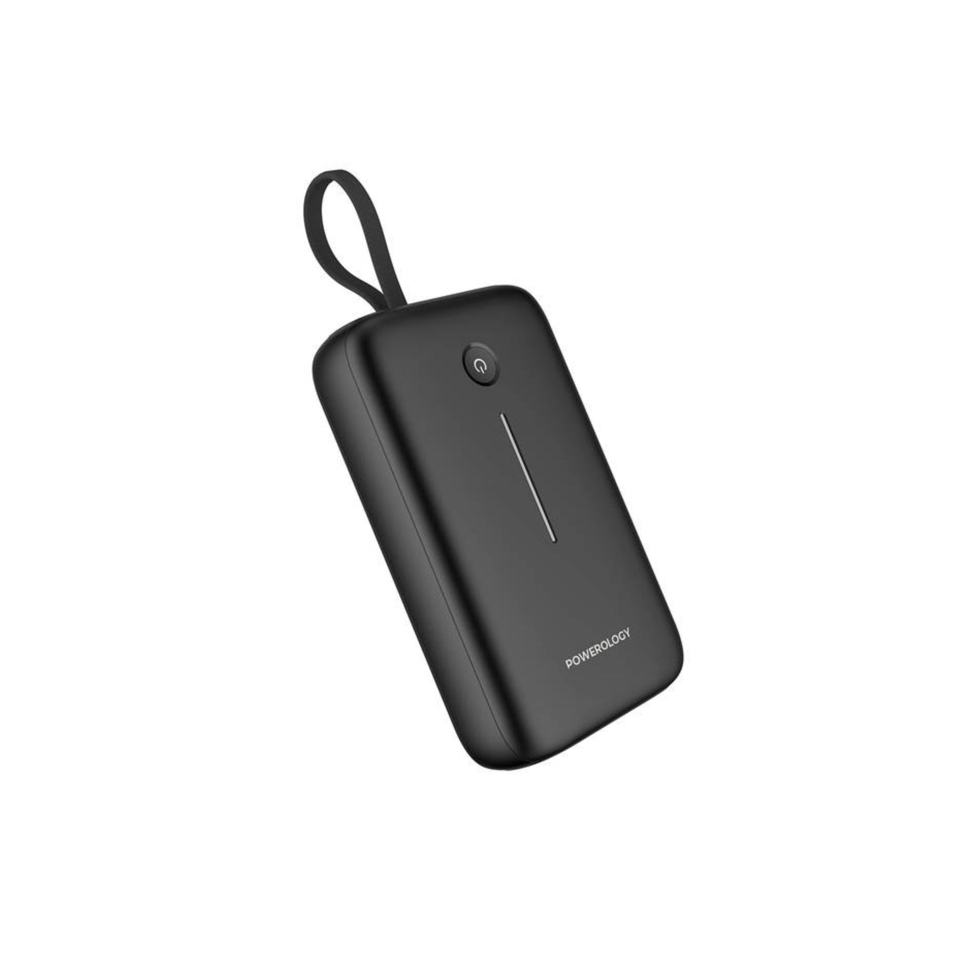 Powerology 20000mAh Power Bank with Detachable USB-C Wire In a white background