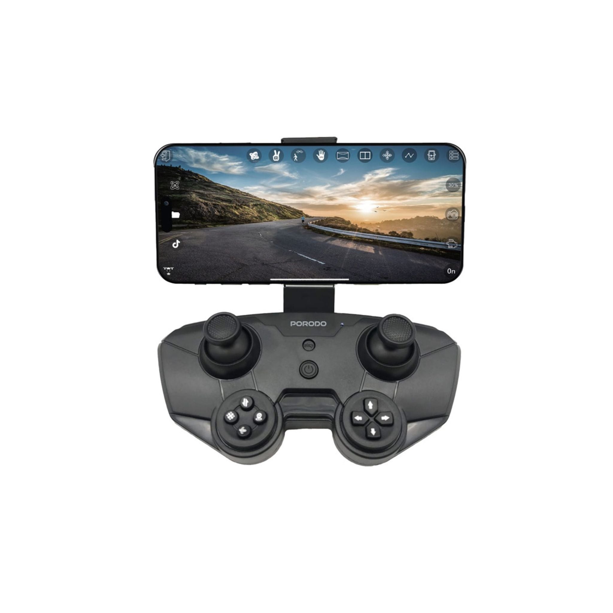 Porodo R/C  Folding Drone With Brushless Motor and Infrared Obstacle Avoidance,50M Height,7KM/H Max Speed Suitable for Kids & Adult,Fast-Charge Tech,Versatile & Compact,6-Axis Gyro Stabilizer,360˚ Flip- Black