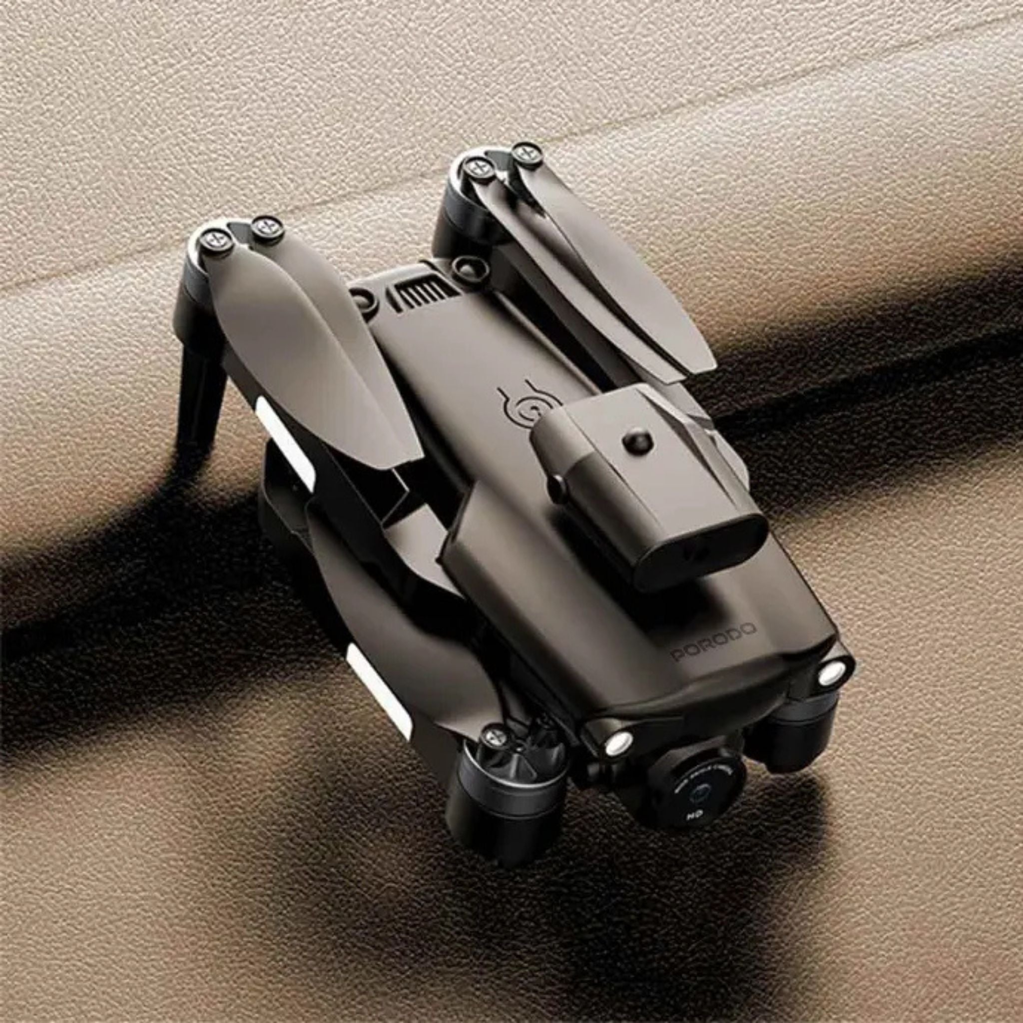 Porodo R/C  Folding Drone With Brushless Motor and Infrared Obstacle Avoidance,50M Height,7KM/H Max Speed Suitable for Kids & Adult,Fast-Charge Tech,Versatile & Compact,6-Axis Gyro Stabilizer,360˚ Flip- Black