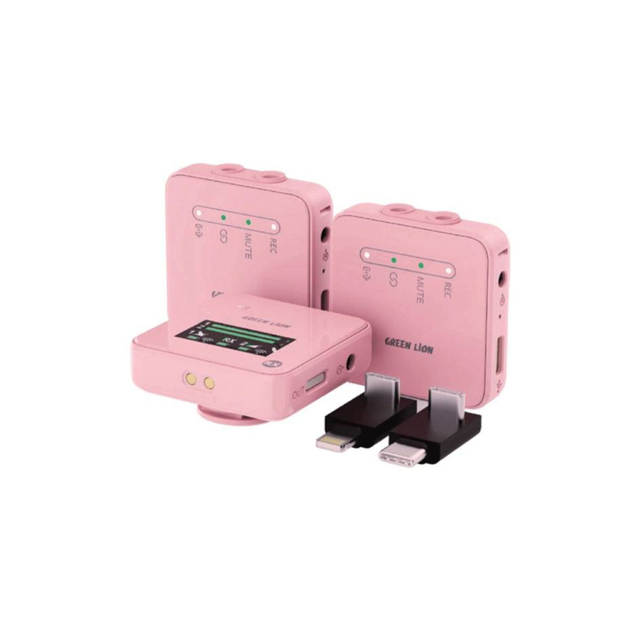 Green Lion GLM Professional Wireless Microphone, 360° Pick up, Compact & Portable, Environment Noise Cancellation - Pink