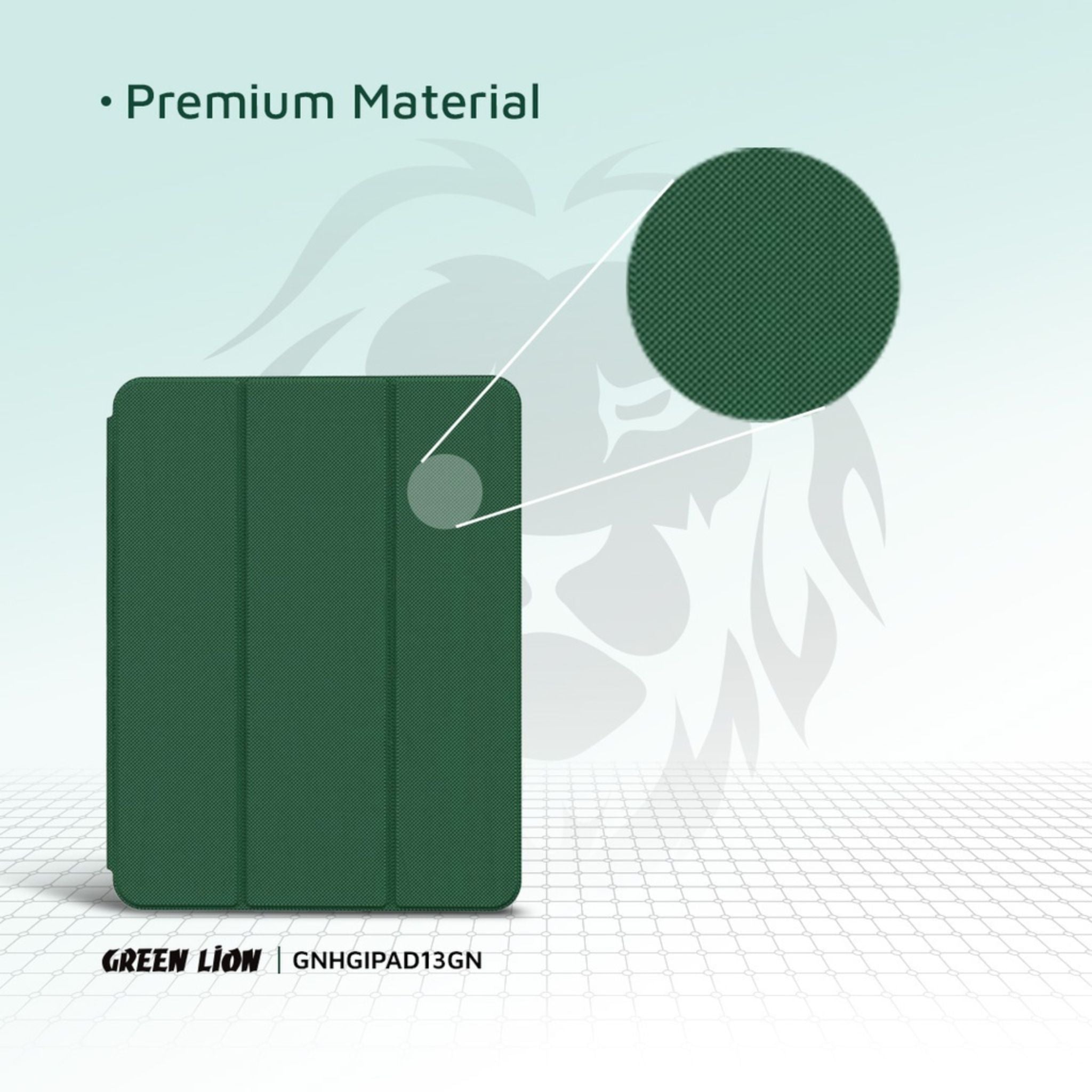 Green Lion Hogo Premium Case with Pencil Holder - iPad Air 13 - Green