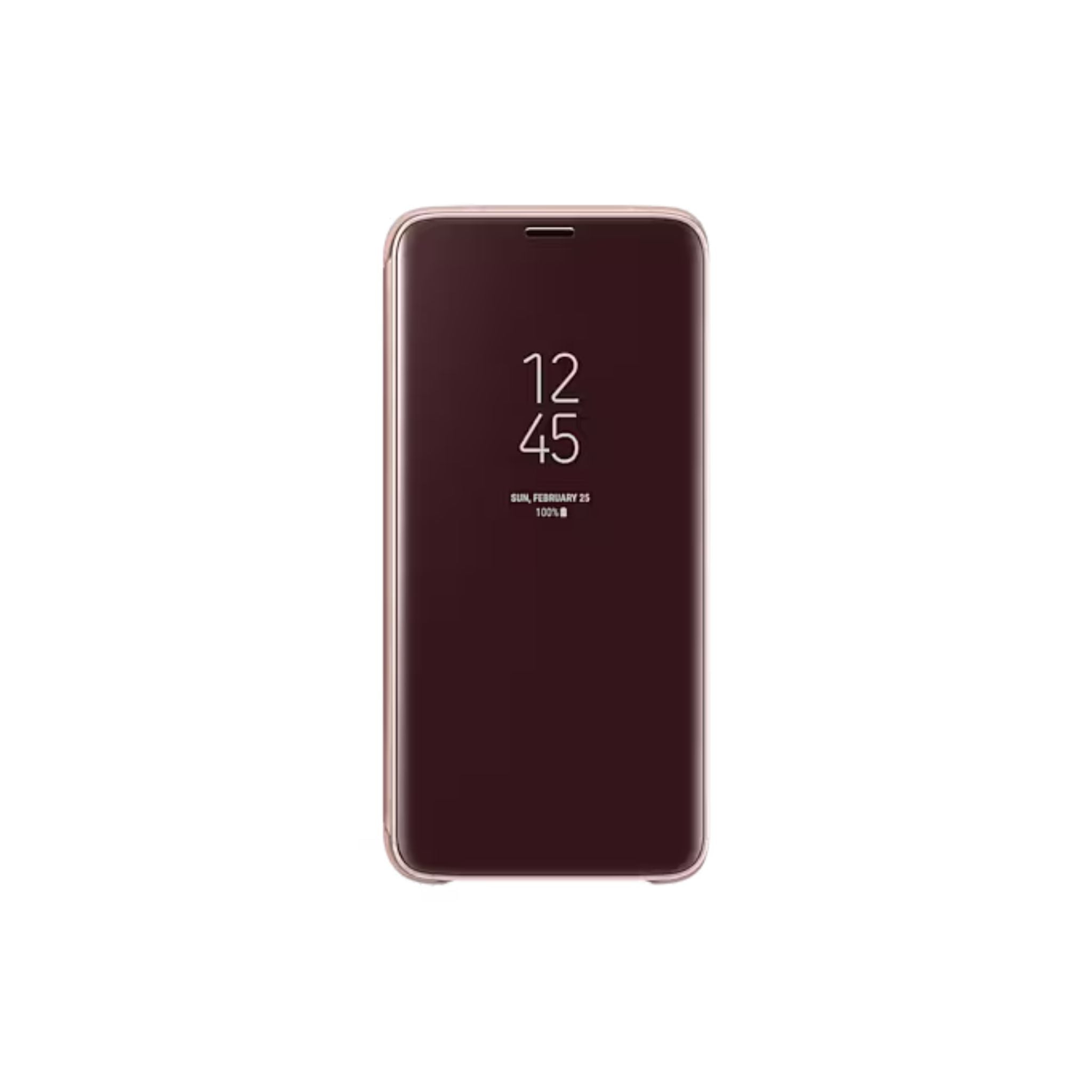 Smartphone with a reflective cover on a white background