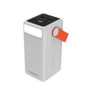 Porodo PortaPower 60000mAh Power Bank with Built-in LED Lighting, PD 20W, 22.5W Max USB-A Output, Flashlight, Portable Handle, Multiple Output Ports, Smart Protection Features, Fast Charging - White