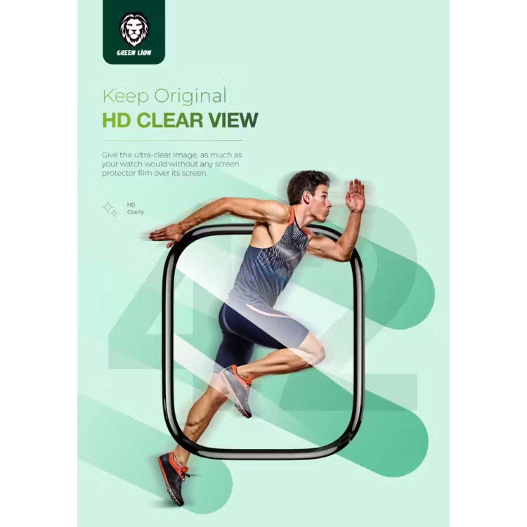 Green Lion 3D Screen Protector for Apple Watch Series 10, 46mm, Anti Fingerprint, Anti Scratch, Sensitive Touch, HD Clarity, Shockproof, Drop Protection, Self-Healing Material - Clear