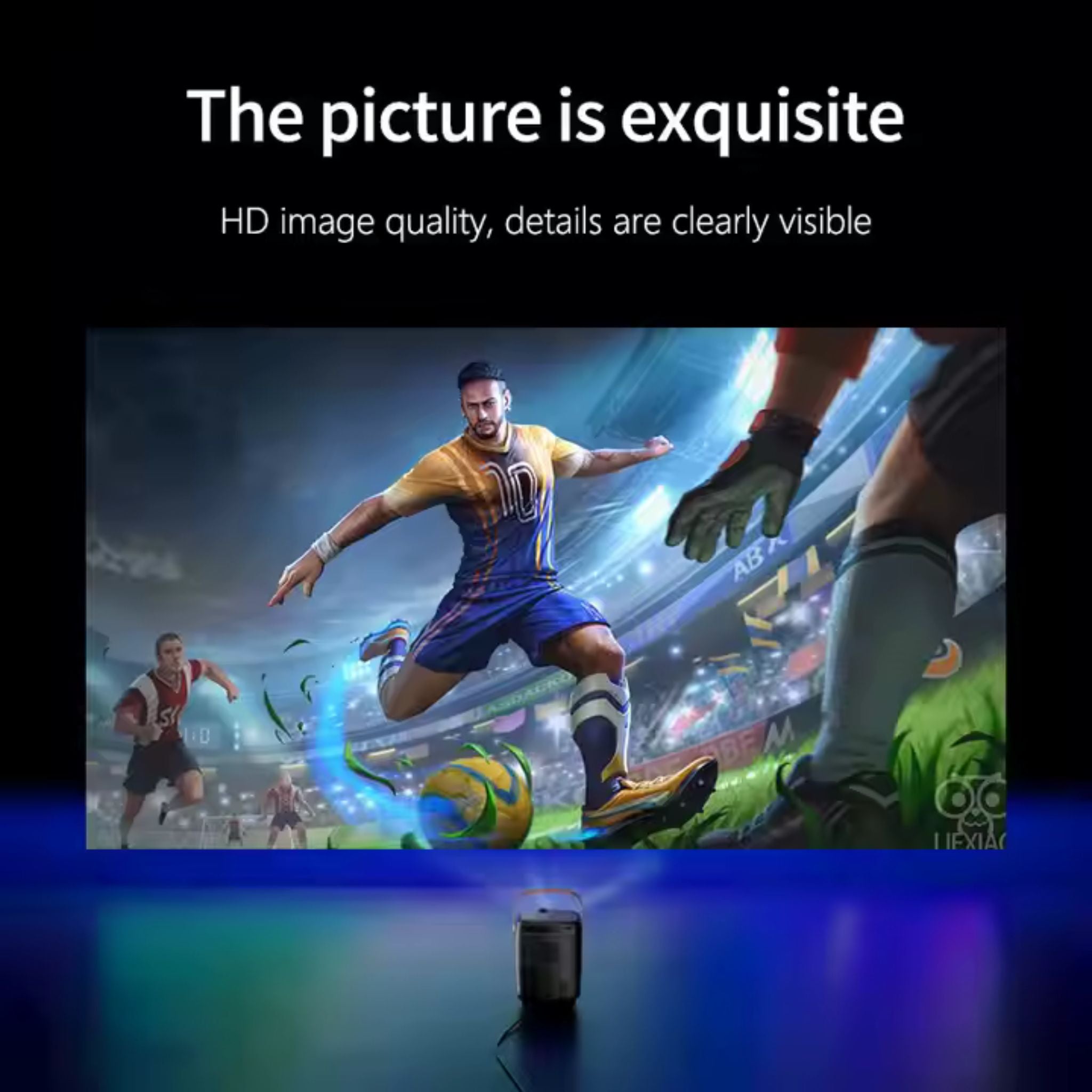 Umiio A008 Intelligent Screen Projector 5G WiFi & Bluetooth, 1080P HD Home Entertainment Hub, Compact Design, Wireless Streaming, Smart Projection, Higher Resolution Brightness, For Move Music TV Game Casting- Black