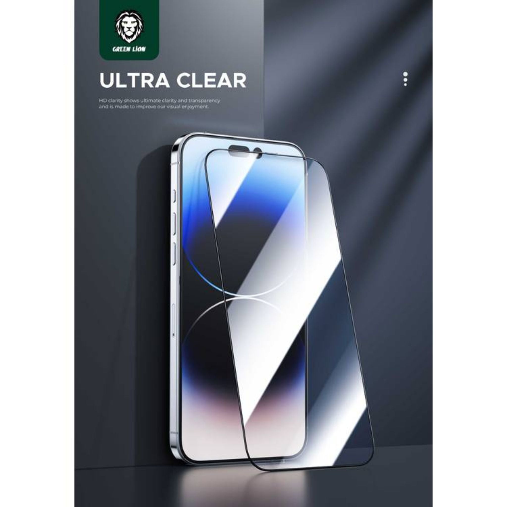 Green Lion 9H Steve HD Screen Protector for iPhone 15 Pro, Crystal Clear, Anti-Scratch & Anti-Fingerprint, Bubble Free, Grease Resistance - Clear