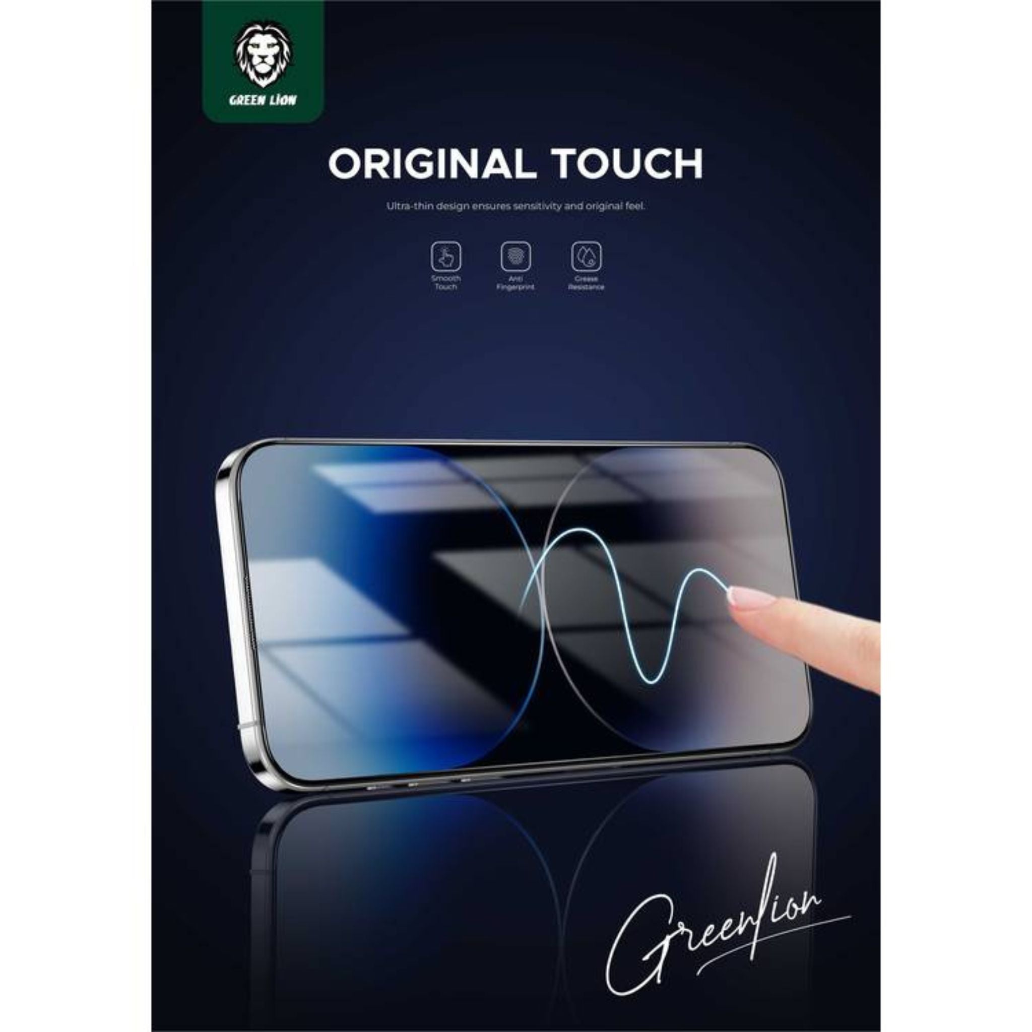 Green Lion 9H Steve HD Screen Protector for iPhone 15 Pro, Crystal Clear, Anti-Scratch & Anti-Fingerprint, Bubble Free, Grease Resistance - Clear