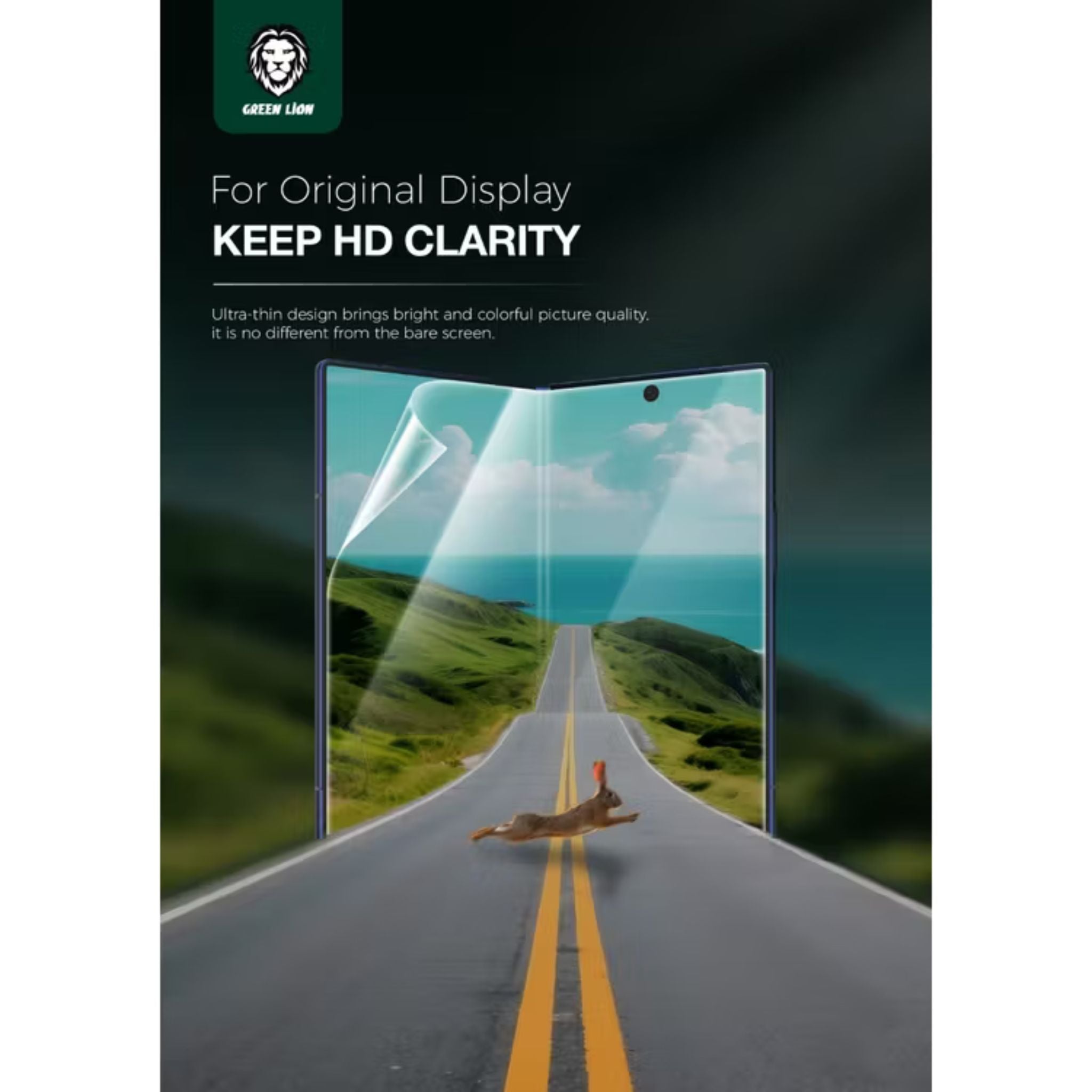 Green Lion Fold Clear Protection Pack for Z Fold 7 with Maximum Coverage, Self-Healing Tech, Highly Responsive & Touch Sensitive, Anti-Scratch, Keep HD Clarity - Clear