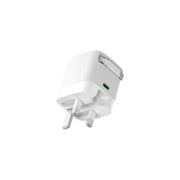 A white Green Lion Gan Adapter with a retractable USB-C cable, designed for fast charging.