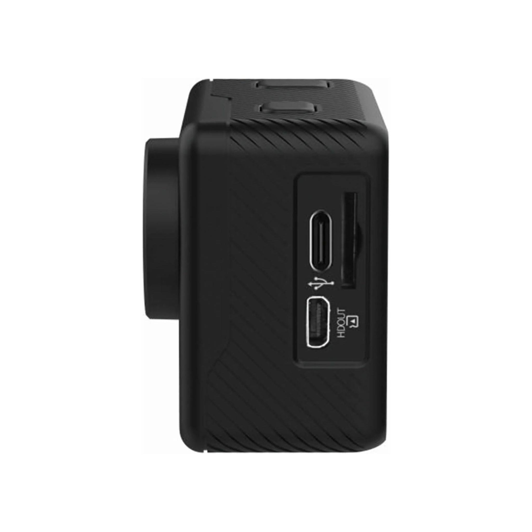 Porodo Lifestyle Dual Display Action Camera, 4K 30fps Video, 16MP Photos, 2.0'' + 1.3'' Dual Screens, Wi-Fi Connectivity, Waterproof Case, Multiple Shooting Modes, 900mAh Battery, Micro-SD up to 64GB, Mount Accessories Included, Windows & Mac – Black