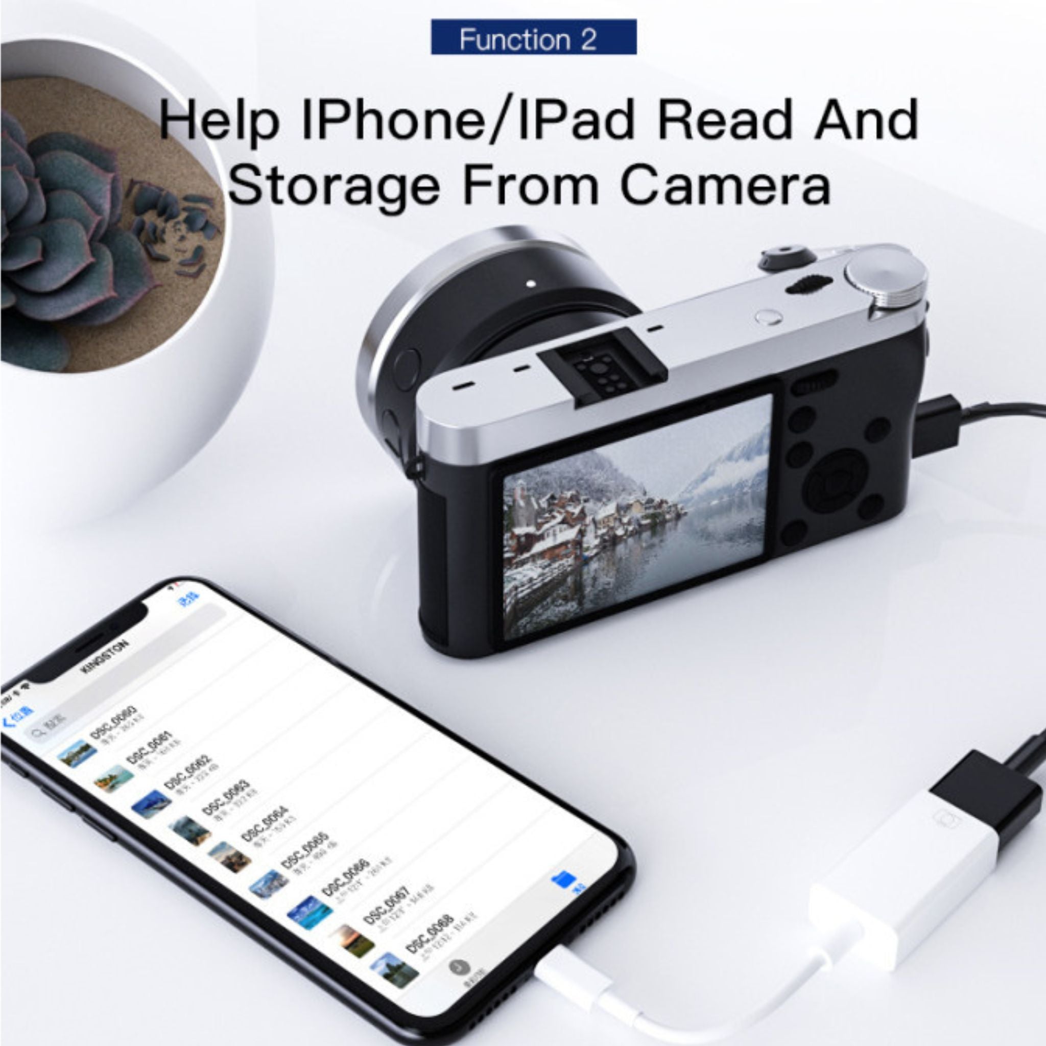 Yesido GS10 Plastic For Lightning To USB Memory Disk Card Reader For iPhone To USB OTG Adapter