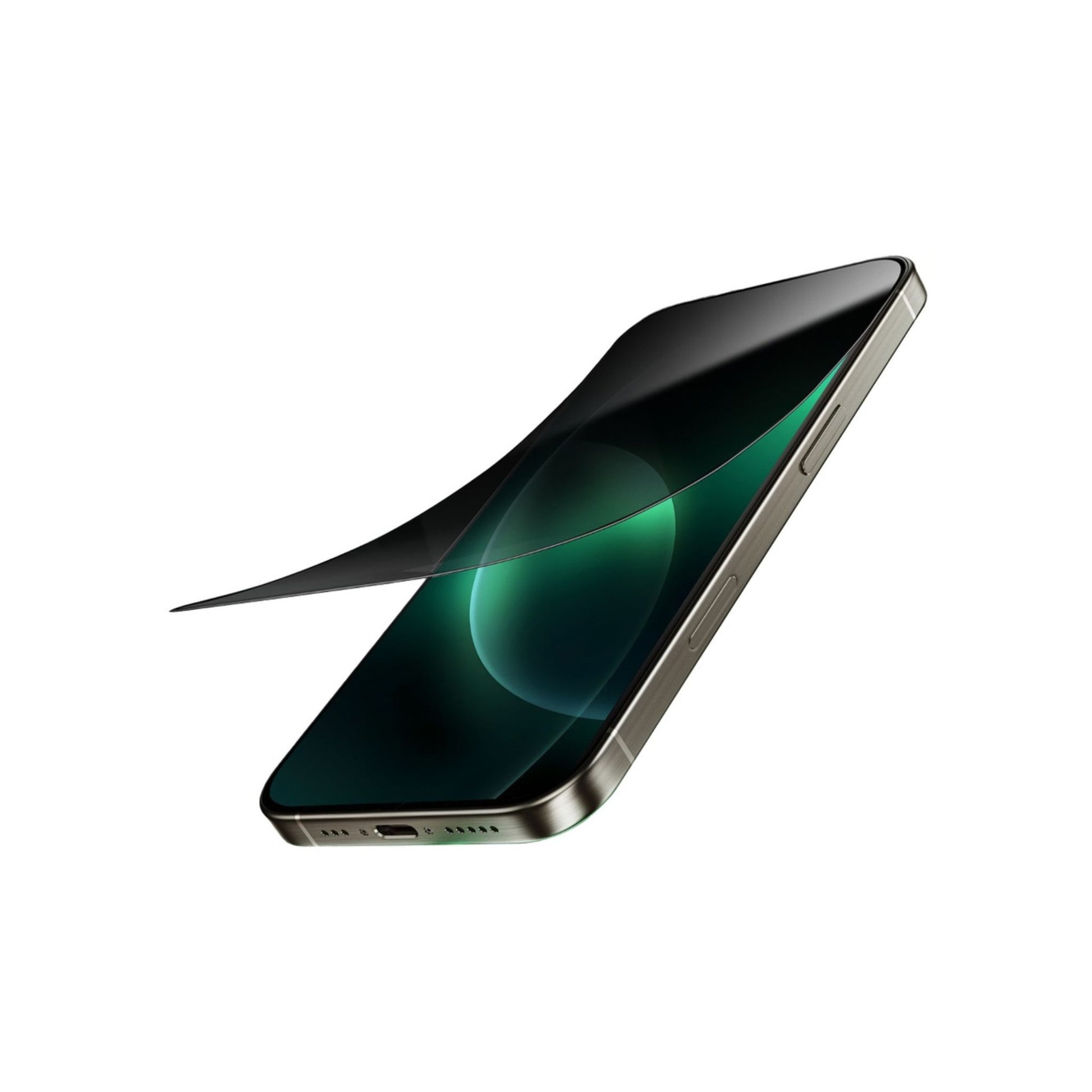 Green Lion 9H Steve Privacy Full Glass Screen Protector in a white background