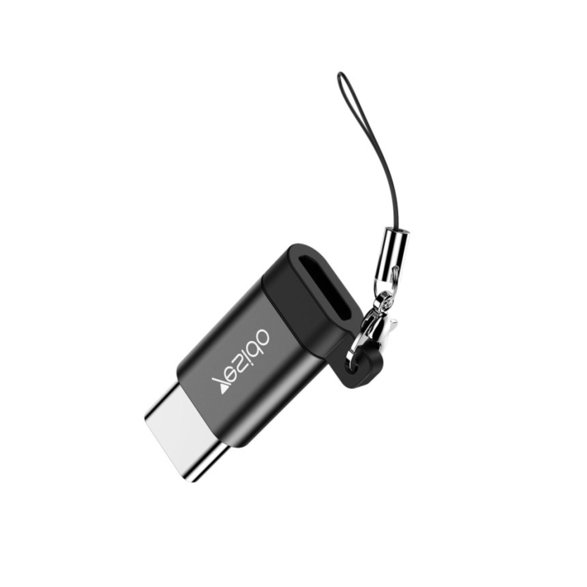 A black micro to Type-C OTG adapter with a metallic loop and the brand name 'yesido' printed on the side.