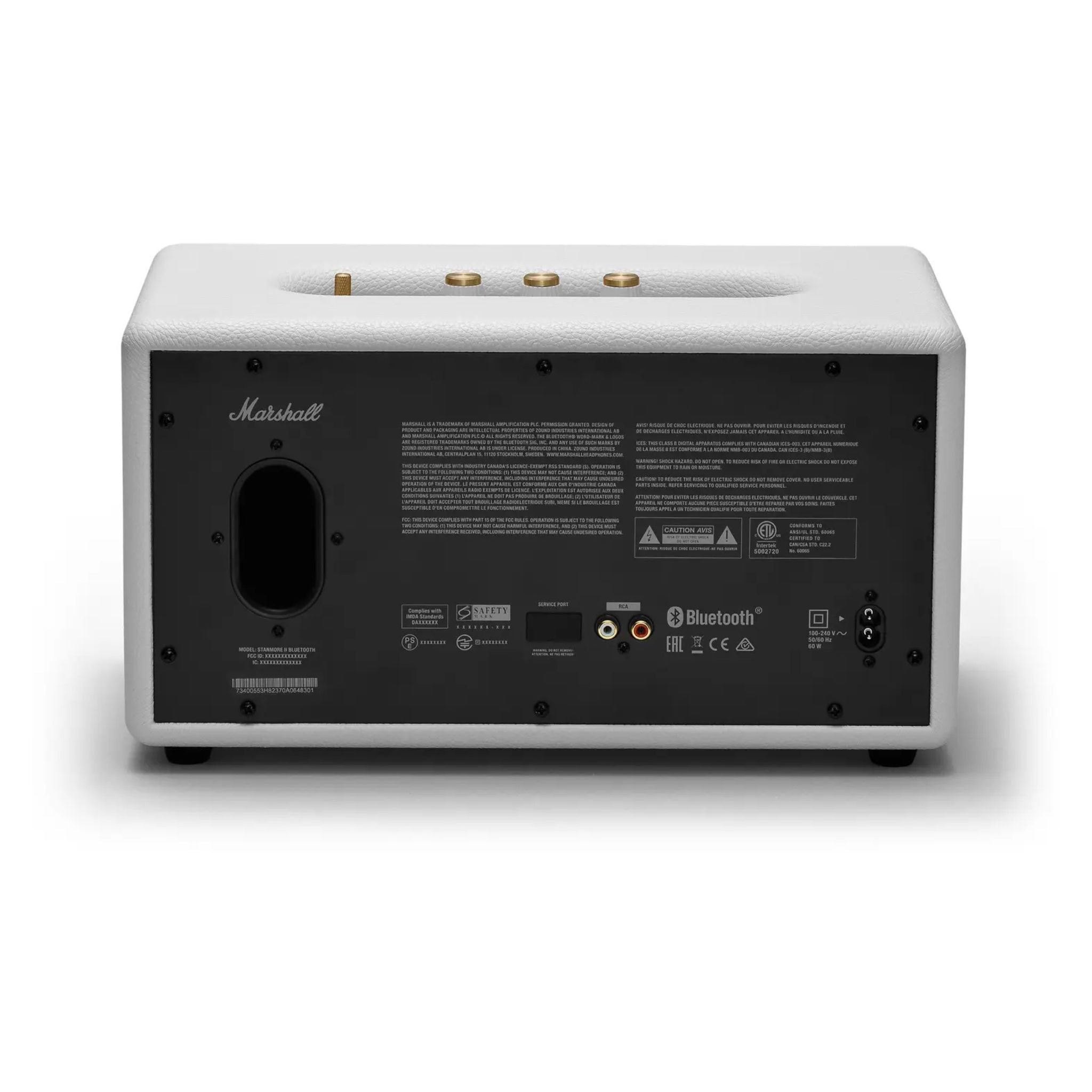 Marshall Stanmore II Bluetooth Speaker - 5.0 Bluetooth and aptX Technology With 30ft Wireless Bluetooth Speakers Range 80W - White