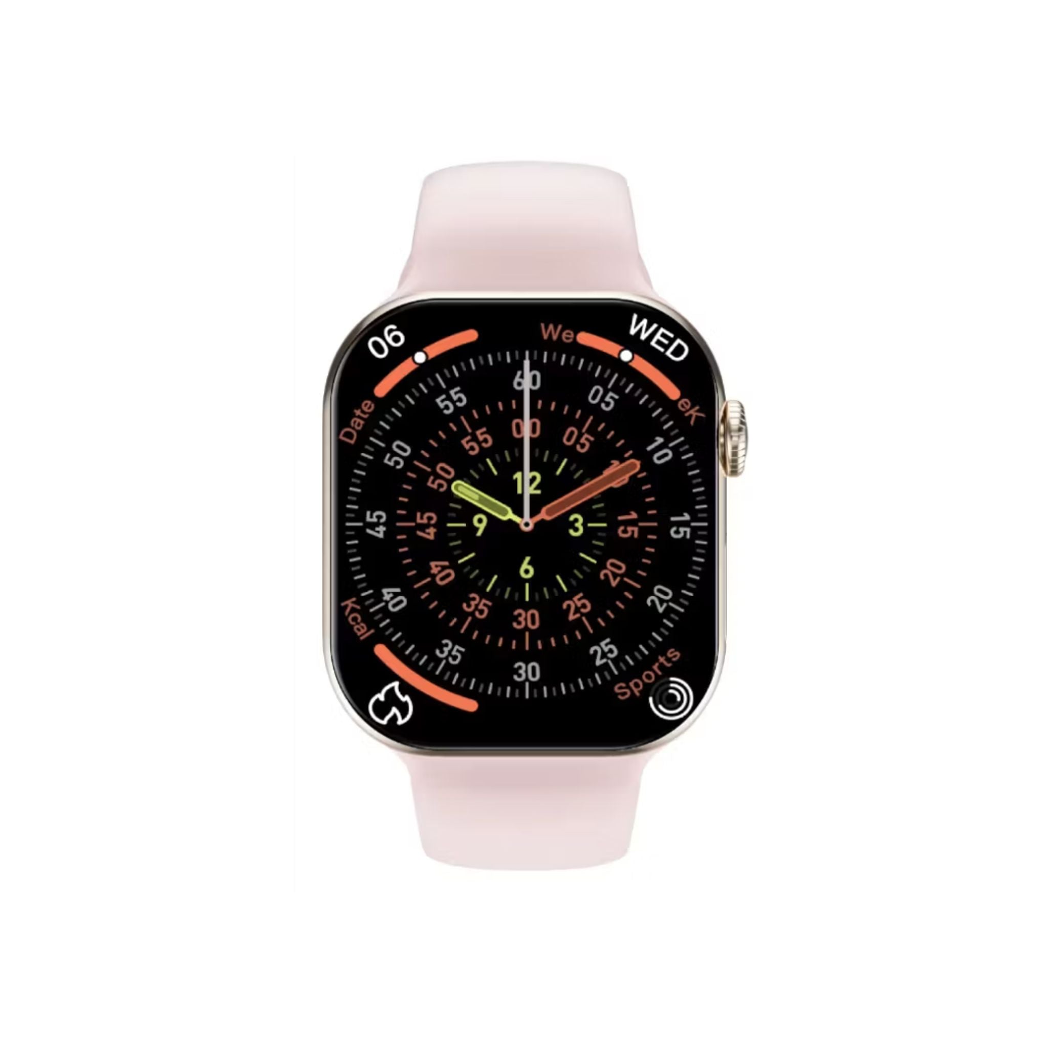 Green Lion Communicate 46mm Smartwatch, 2.07” Super AMOLED Display, 375mAh Battery, 1GB Flash Storage, IP68 Waterproof, Bluetooth 3.0+5.4, Wireless Charging, Dynamic Island, Always-On Display, 500+ Watch Faces, 2–3 Days Use, 10-Day Standby - Gold