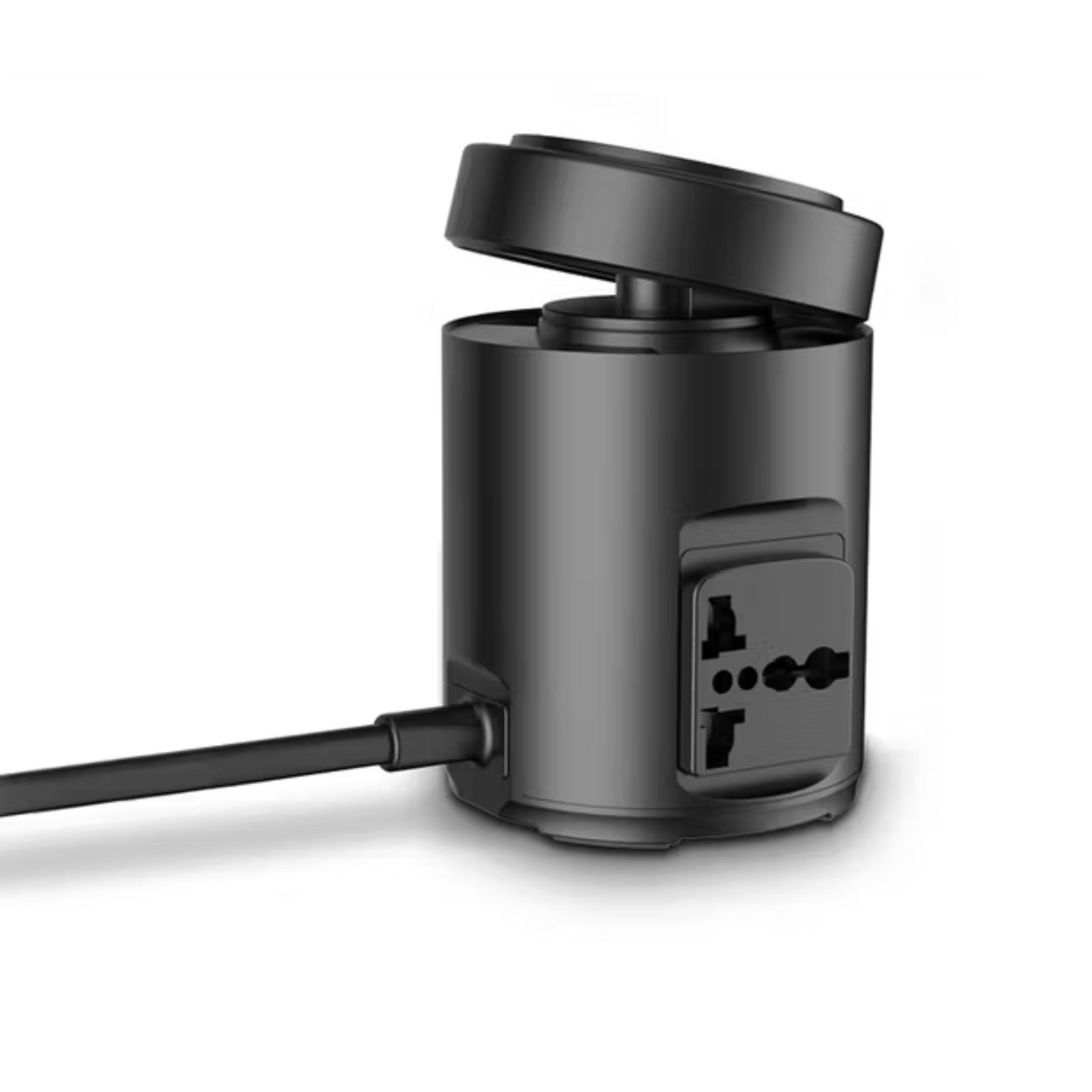 Powerology Magsafe Power Hub with UK Plug, PD 65W, USB-A QC 3.0, Built-in Safeguards, 15W Wireless Charging, 2200W Rated Power - Black