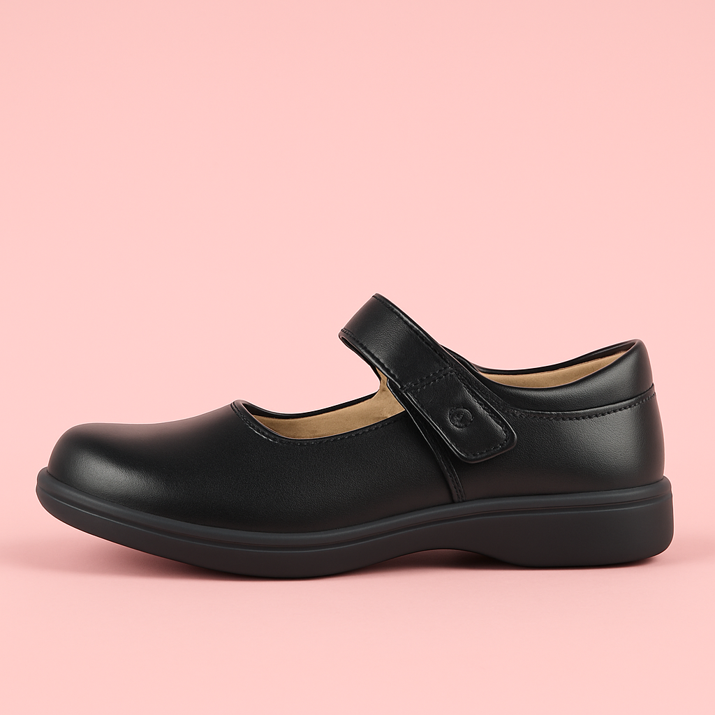Symphony Girls School Shoes - Black